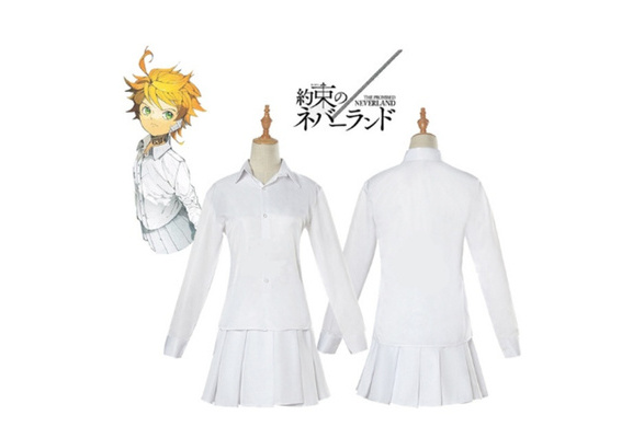 Cosplayflying - Buy Anime The Promised Neverland Emma Cosplay Costume  Custom Made Adult Women Outfit White Shirt Dress Lolita Dress