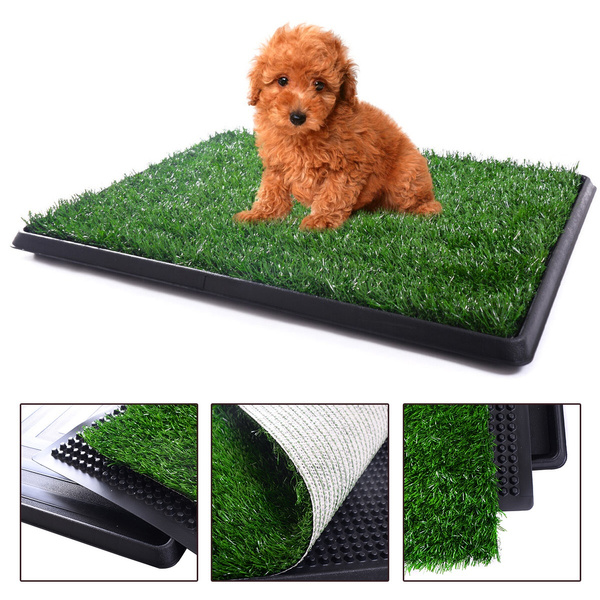 25 in. x 20 in. Puppy Pet Potty Training Pee Pad Mat Tray Artificial Grass