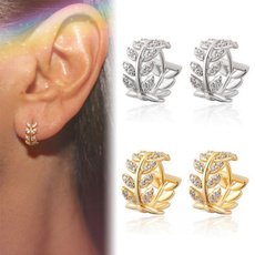 Sterling, Hoop Earring, leaf, Jewelry