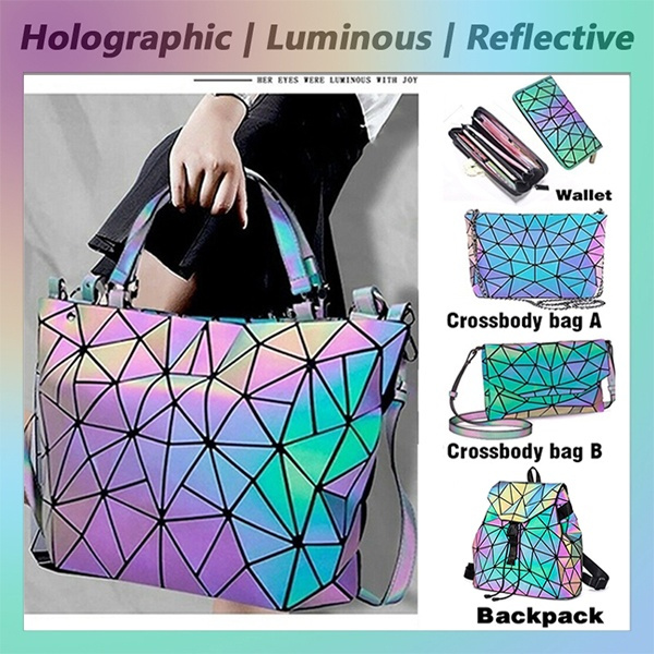 Holographic Luminous Hand Bag Geometric Hand Bag, Sling Bag, and Purse Set  Bl18547 - China Bag and Hand Bag price | Made-in-China.com