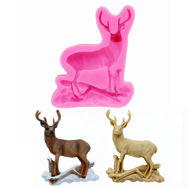 Easter Animal Series Deer Owl Shaped Silicone Mold Craft Cake Decorating To^m^ 