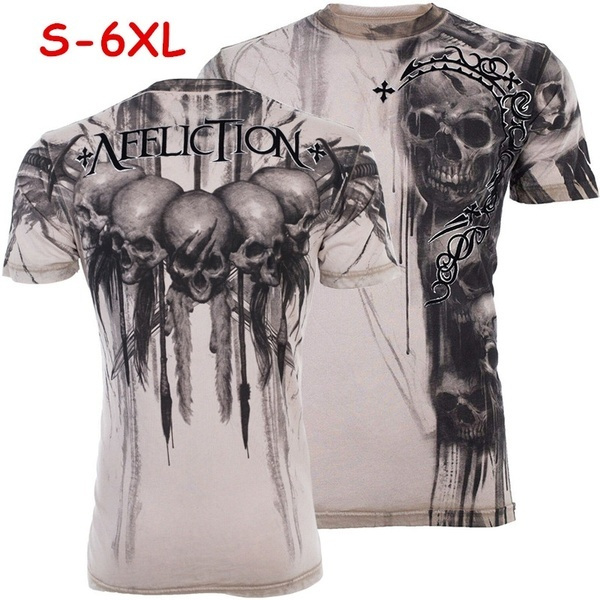 Mens T-Shirt WALKING DEAD Skulls SAND Tattoo Motorcycle Biker AFF Mens T-Shirt WALKING DEAD Skulls SAND Tattoo Motorcycle Biker AFF