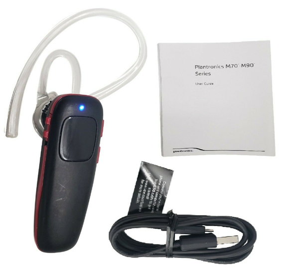 Plantronics M70 Bluetooth Headset Streaming Music GPS Black & Red - Refurbished | Wish