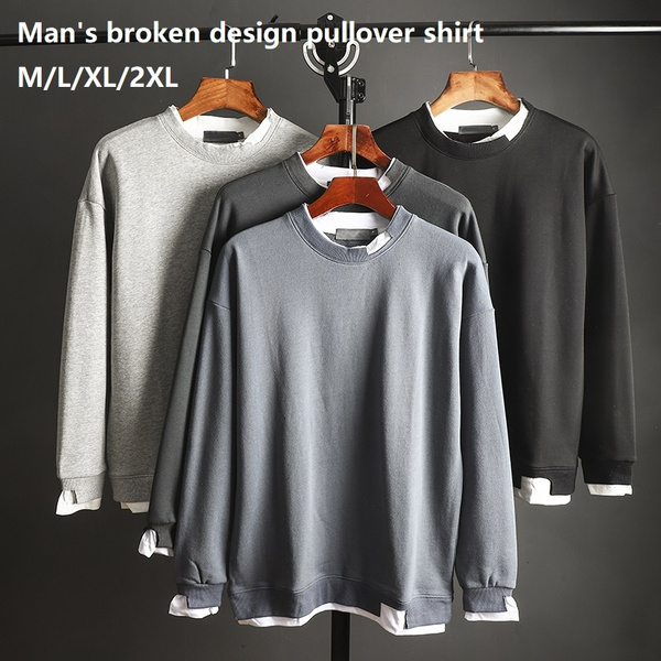 Nicetage Men’s Tops Casual Pullover Hoodie Pleated Raglan Long Sleeve Hooded T-Shirt Slim Fit Sweatshirt