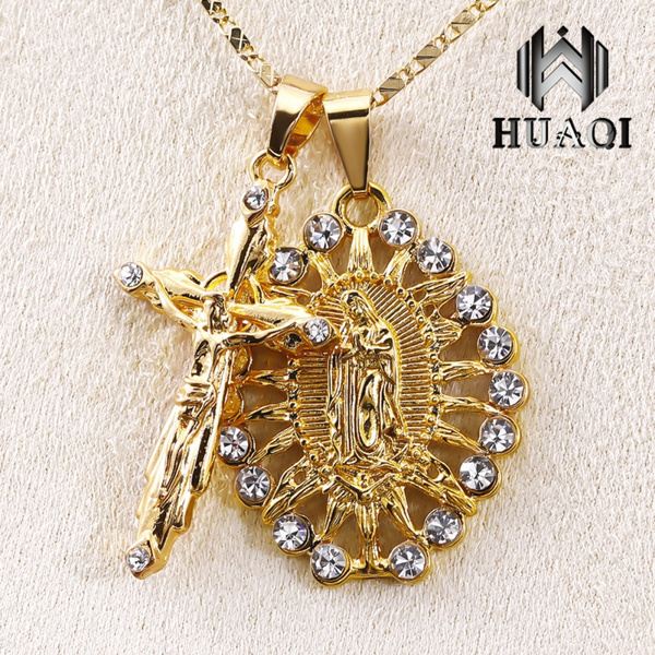 Gold religious deals necklace