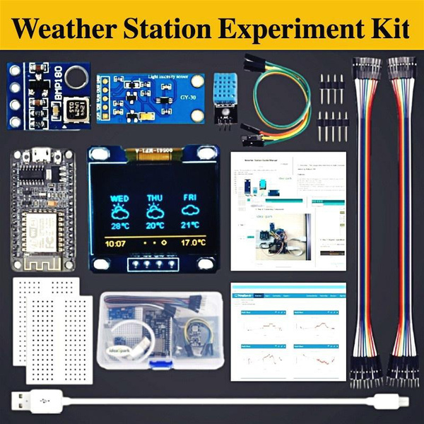 Wireless Module Nodemcu V3 Ch340esp8266 Weather Station Kit With Temperature Humidity 0221