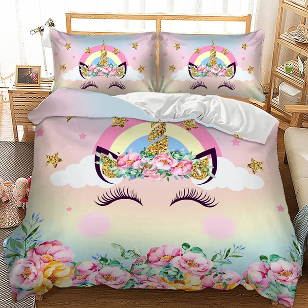 Unicorn and rainbow sales bedding