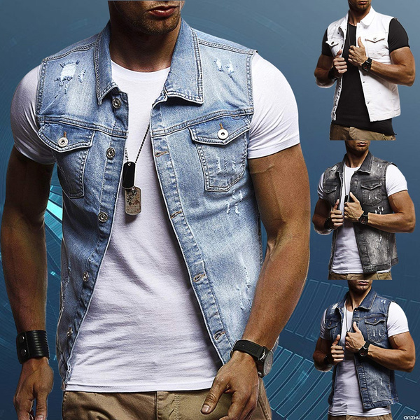 Fashionable Men's Summer Denim Vest 