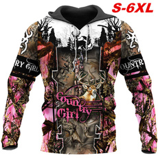 3D hoodies, Plus Size, Colorful, Hunting