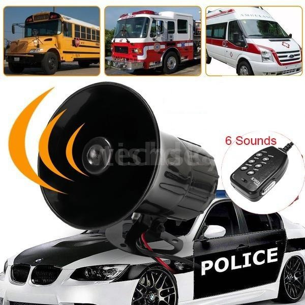 6 Tone Sounds Loud Speaker Security Warning Siren Horn Car Motorcycle ...