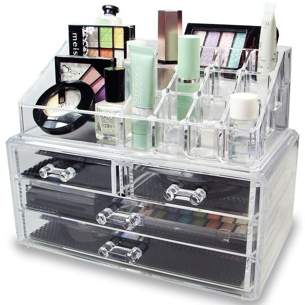 4-Drawer Clear Cosmetic Organizer