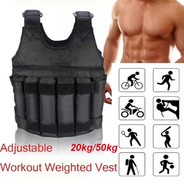 20KG Adjustable Workout Weighted Vest Exercise Strength Training Fitness