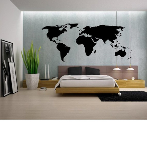 Large World Map Wall Decal Outline Sticker Home Bedroom Living Room Decor Removable Adhesive Vinyl Mural Wish - Large Wall Sticker World Map Large World Map Wall Decal Outline Sticker Home Bedroom Living Room Decor Removable Adhesive Vinyl Mural Wish - Large Wall Sticker World Map