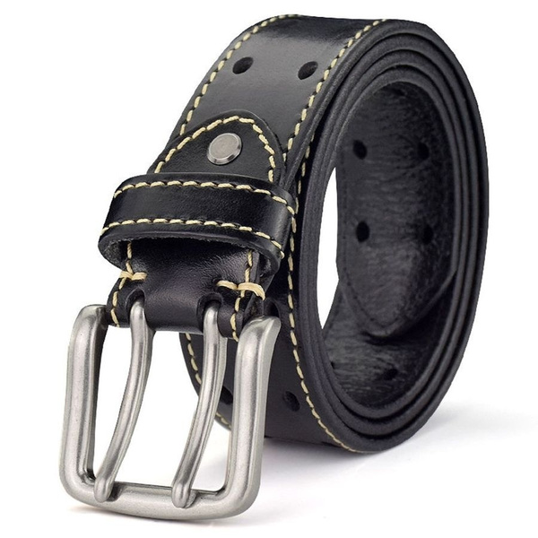 Mens leather 2024 belt for jeans