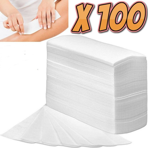 100 Salon Depilatory Paper Hair Removal Waxing Strips Non Woven