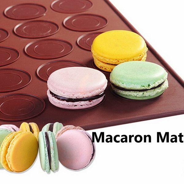 30/48-Cavity Hole Macaron Mat Silicone Mold Pastry Cake Pad Muffin Tray ...