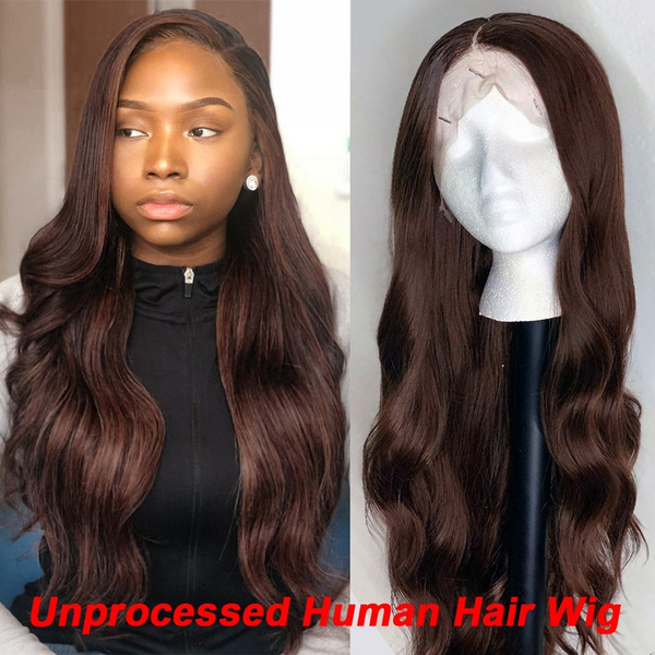 long brown lace front wig