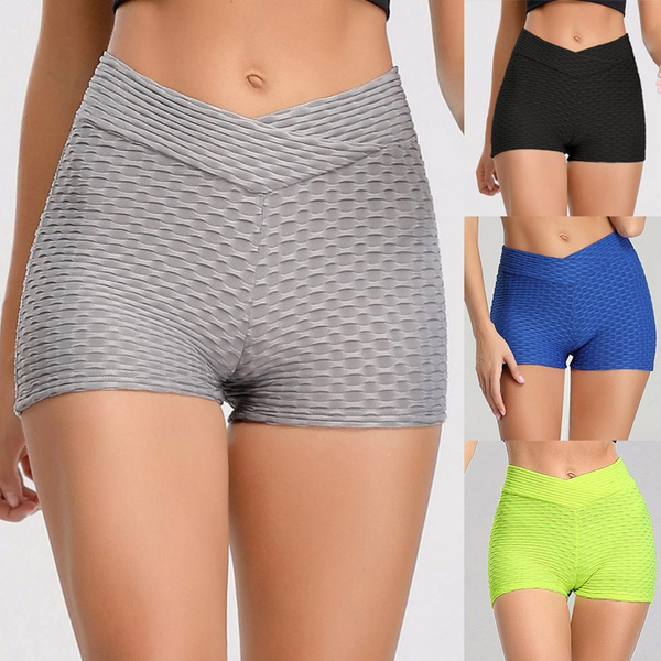 2020 New High Waist Sport Gym Shorts Women Quick Dry Workout Shorts  Breathable Scrunch Running Training Tight Elastic Yoga Shorts