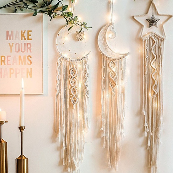3 Style Chic Bohemian Macrame Wall Hanging Tapestry Moon Star Dreamcatcher Decor Boho Woven Knitted Tapestries Home Wish - Star Home Decor And Accessories Wall Art 3 Style Chic Bohemian Macrame Wall Hanging Tapestry Moon Star Dreamcatcher Decor Boho Woven Knitted Tapestries Home Wish - Star Home Decor And Accessories Wall Art