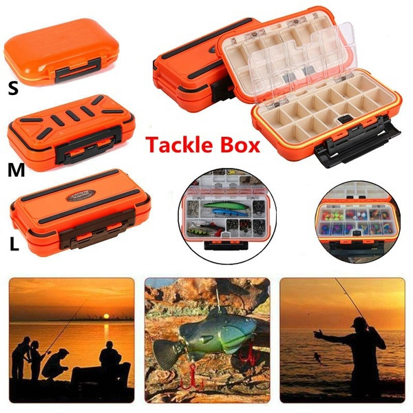 28 Compartments Fishing Lures Waterproof Box Spoon Hooks Baits Storage  Tackle Case Fishing Individual Tool with String