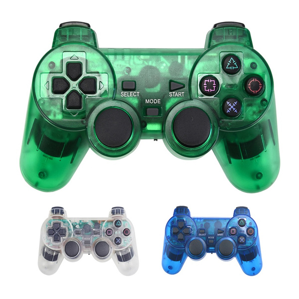 2 4ghz wireless transparent console dual shock analog controller for ps2 playstation 2 joystick wish