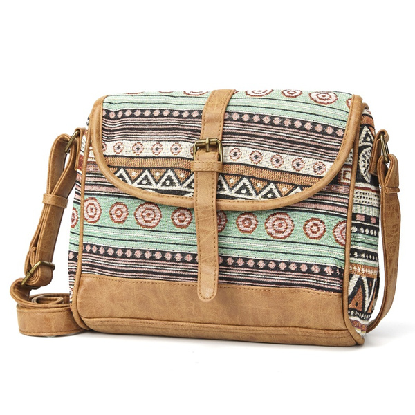 Women Shoulder Bag Fabric Handbag Purse Bohemian Style Crossbody Bag Ladies Messenger Bag Small Tote Bag