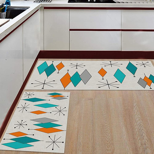 Wyfcqpyj 2 Piece Kitchen Mat Set Doormat Mid Century Modern Diamond Pattern Runner Rug Set Hallway Living Room Balcony Bathroom Carpet Sets 16 X 24 Inch 16 X 48 Inch 40 X 60cm 40 X 120cm Wish