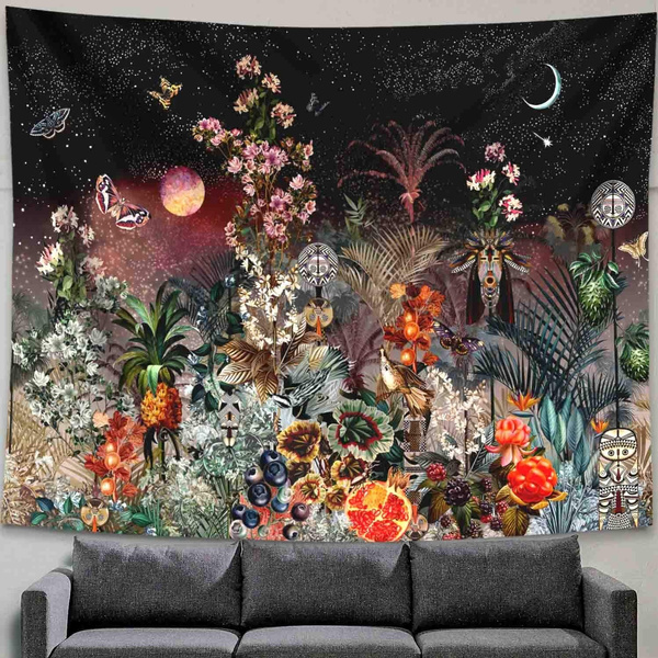 Garden Tapestry Wall Hanging Home Decor Blanket Polyester Fabric Room Art Decor 