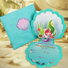 withenvelope, Shower, mermaidparty, invitationcard