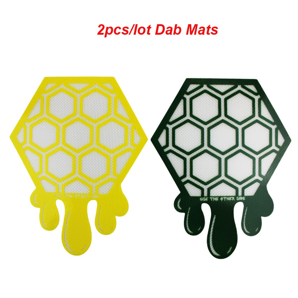 Silicone Dab Mat - 2pcs Non-stick Wax Mats Platinum Cured Multipurpose Pads  7”x9” Smoking Accessories
