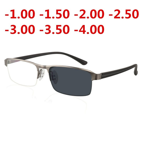 2019 Transition Sunglasses Photochromic Myopia Eyeglasses Finished Myopia Glasses For Men 