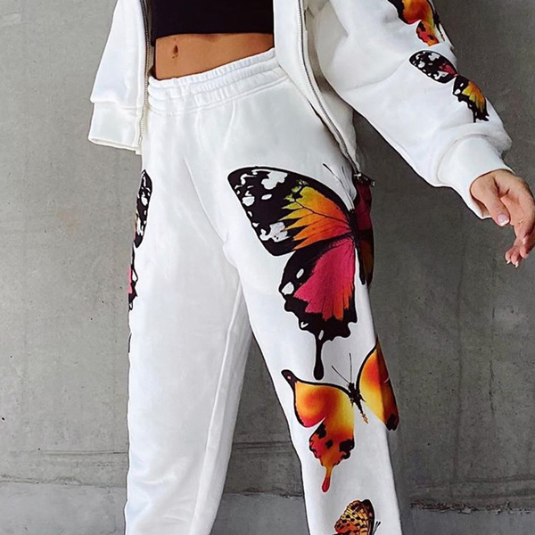Printed High Waist Sweatpants for Women Spring Autumn Casual