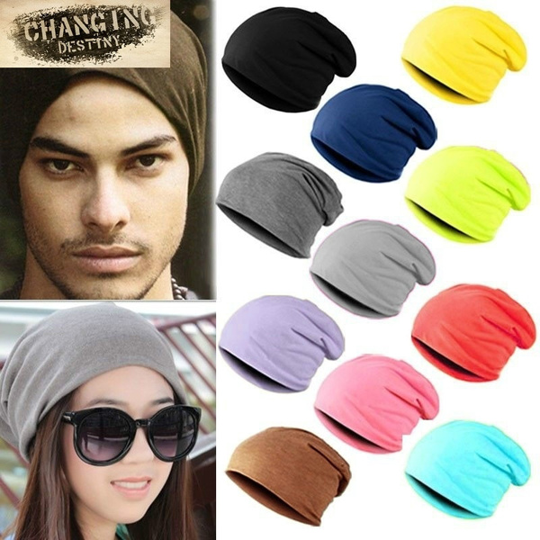 Top Headwear Cuffless Beanie For Men Women, Unisex Short Beanies Skull Cap Ivory White