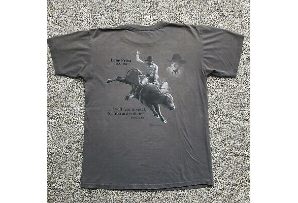 RARE VINTAGE Lane Frost Memorial T-shirt L The Cowboy Way Bull Riding Rodeo