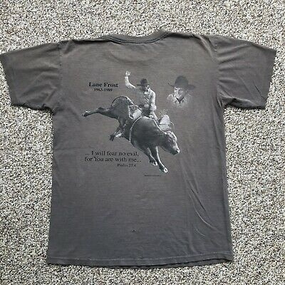 RARE VINTAGE Lane Frost Memorial T-shirt L The Cowboy Way Bull Riding Rodeo