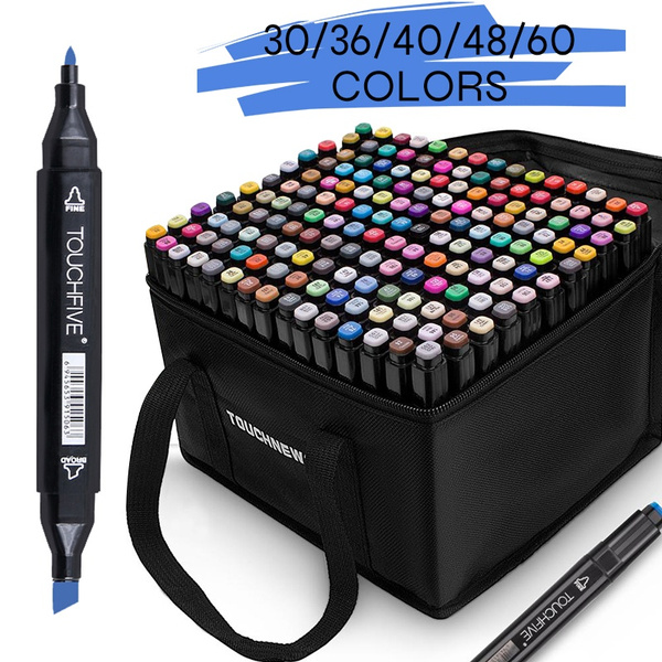 24/40/60/80 Colors/Bag Art Marker Alcohol Felt Pen Dual Tips Manga  Sketching Markers for Drawing Marker School Supplies Gift