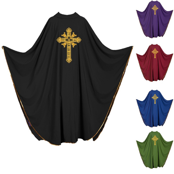 Gold Cross Printed Preacher Robe Gothic 