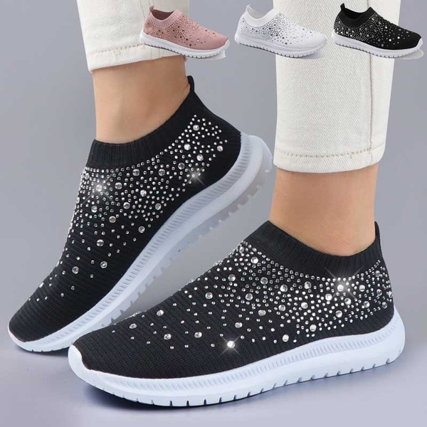 slip on sparkly trainers
