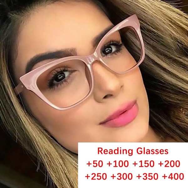 Women Large Frame Blue Light Blocking Reading Glasses Clear Lens Fashion  Glasses