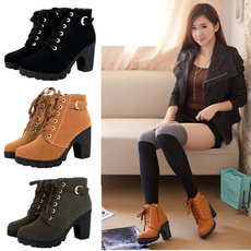 ankle boots, High Heel Shoe, Leather Boots, Winter