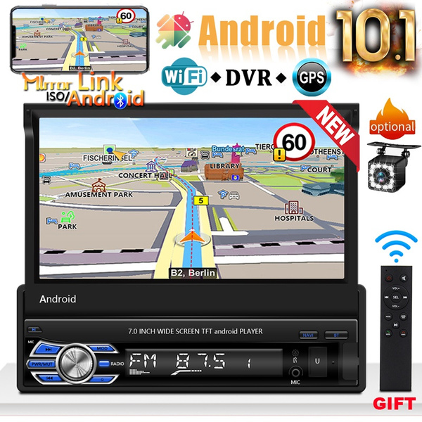 Newest Android10.1 1Din GPS WIFI Autoradio 7Inch HD Retractable