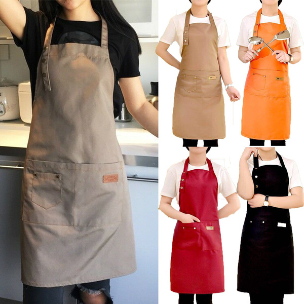 Apron Long Sleeve Waterproof Kitchen Chef Butcher Cooking Baking with Pocket BL