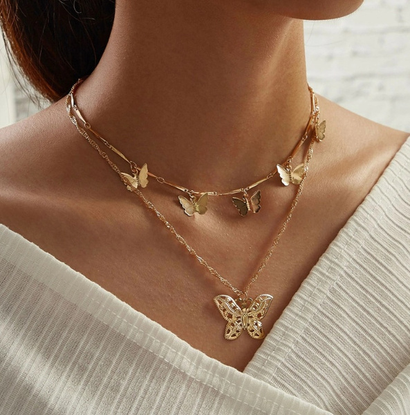 Boho Women Gold Choker Necklace Gold 