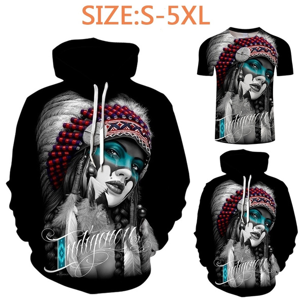 Unisex 3D Graphic Hoodies Native American Indian t shirt 3D