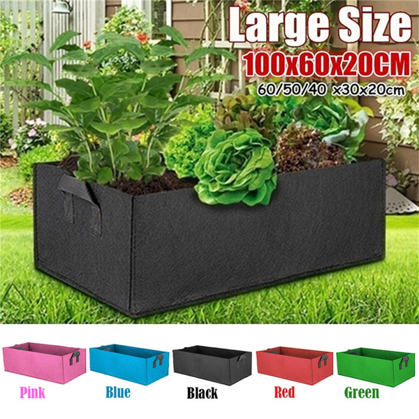 Black Fabric Raised  Bed Garden Planter Elevated Vegetable Box Planting Grow Bag 