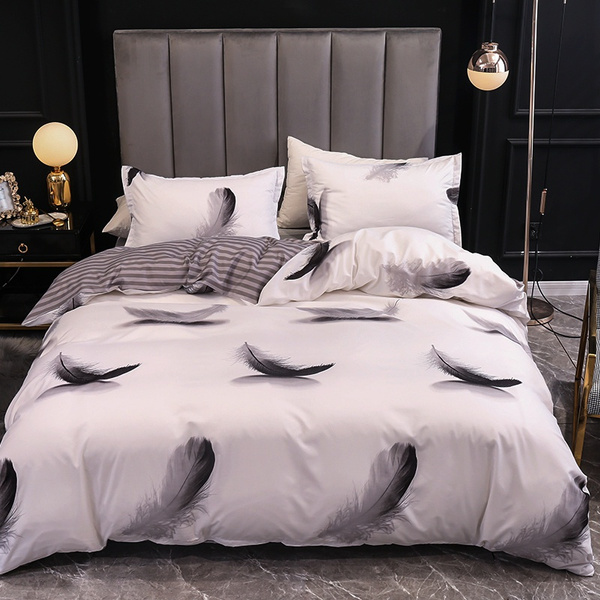 feather print duvet