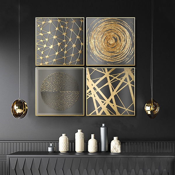 Modern Abstract Golden Black Wall Art Texture Square Print Mural Living Room Home Decoration Canvas Picture Painting Wish - Gold And Black Wall Art Modern Abstract Golden Black Wall Art Texture Square Print Mural Living Room Home Decoration Canvas Picture Painting Wish - Gold And Black Wall Art