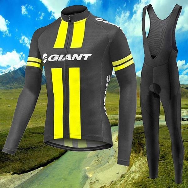 and Spring Men's 'Fashion Giant Cycling Jersey Sets Long Sleeve Ropa Ciclismo Team Bike Clothes Bicycle Shirt Suit Maillot MTB Sportswear Wish
