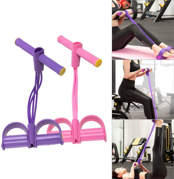 Sit-up Pull Rope Pedal Resistance Band 4 Tubes Fitness Exercise