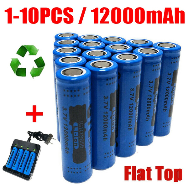 18650 Flat Top Battery 12000mAh GTL Li-ion 3.7V Rechargeable Battery ...